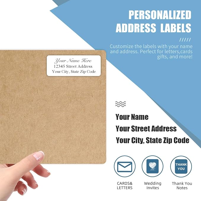 Address Labels Personalized Return Address Labels, 2.5" x 0.75" Custom Mailing - Image 3