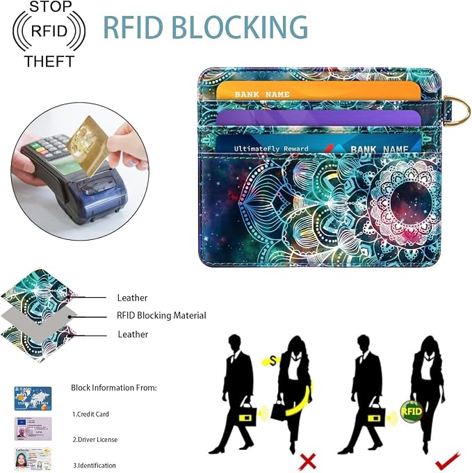 Slim Minimalist Front Pocket RFID Blocking Credit Card Holder Small Wallet Cute - Image 3