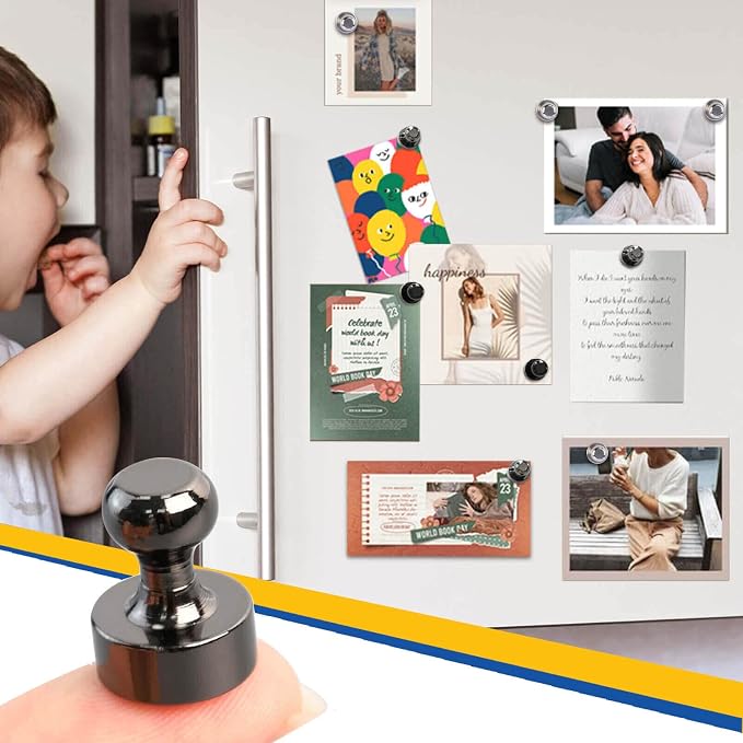 65Pcs Black Magnetic Push Pins, Fridge Magnets - Image 9
