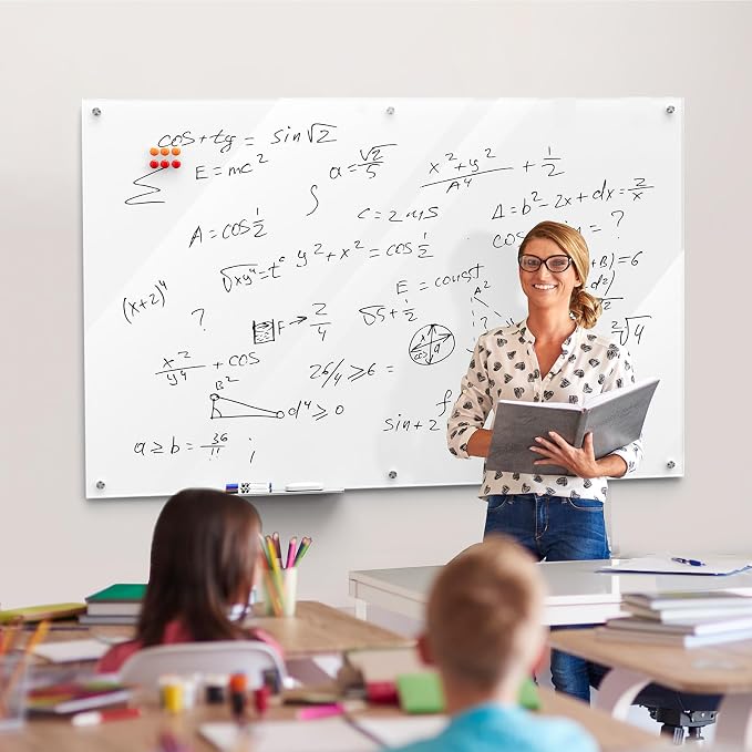 MaxGear 60" x 40" Glass Whiteboard Wall Mounted - Image 8