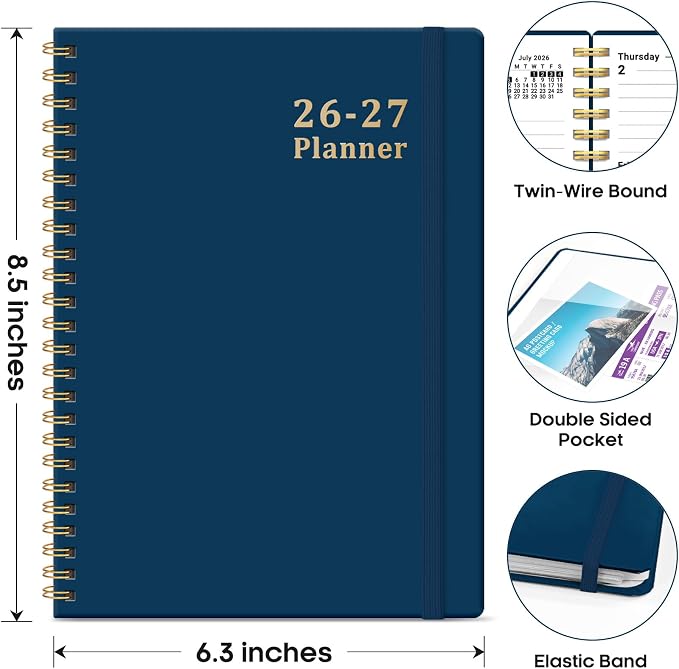 Planner 2026-2027, 6.3" x 8.5" Weekly and Monthly Academic Year Planner Calendar - Image 4