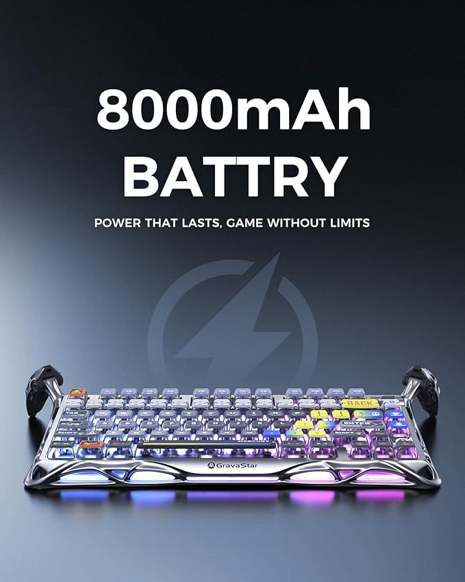 GravaStar Mercury K1 Pro Wireless Mechanical Gaming Keyboard, 75% Layout RGB Custom Keyboard, Hot-Swappable Linear Switches – Aluminum Alloy, Interstellar Silver Brushed Metal Look-DeskLoop Office