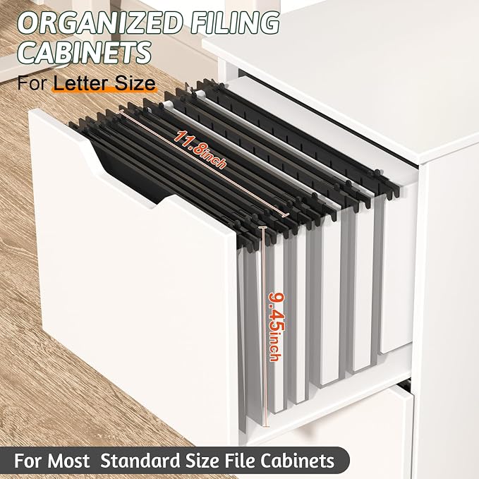 Plastic Hanging File Folder Letter Size, 12 Pack Reinforced Heavy Duty Hanging - Image 3