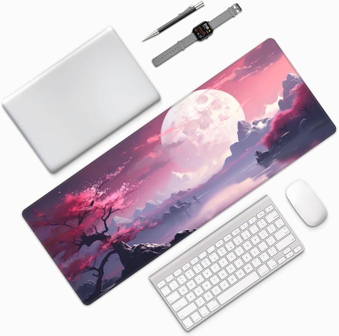 Watercolor Japanese Large Gaming Mouse Pad, Japanese Mouse Pad 31.5 x 11.8 in - Image 9