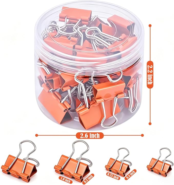 BAYTORY 40Pcs Binder Clips, Binder Clips Assorted Sizes, - Image 2