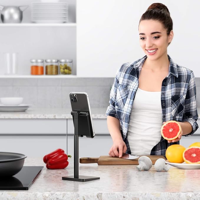 OMOTON Cell Phone Stand, Adjustable Angle Height Desk Phone Dock Holder - Image 9