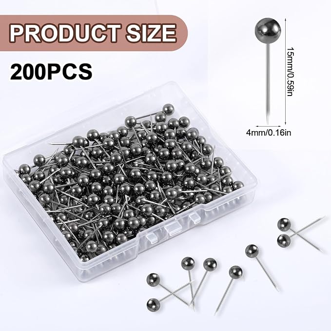 200pcs Map Push Pins, Map Tacks Round Head Map Pins - Image 2