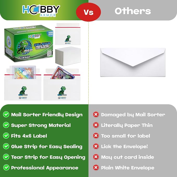 100 Pack Shell Mailer Trading Card Envelopes by Hobby Armor, Perfect Sized - Image 4