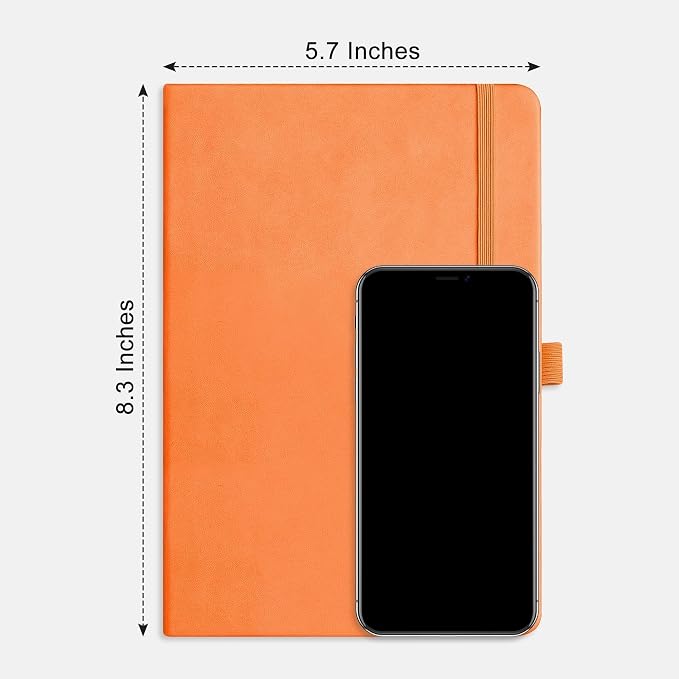 RETTACY Dotted Journal Notebook, 192 Pages, A5 Medium Size, Leather Hardcover - Image 8