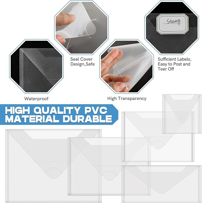Briartw 10 Pack Large Storage Bag, 11.5"x9"Resealable Plastic Envelopes Pockets - Image 3