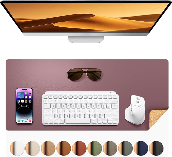 Aothia Dual-Sided Desk Mat, FSC Cork & PU Leather Desk Pad, Large Mouse Pad & by AothiaSimpleNaturalUnique