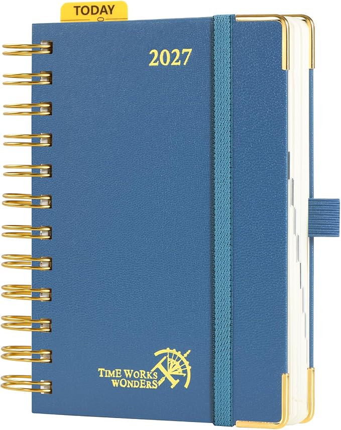 POPRUN 2027 Daily Planner One Page Per Day, Small 4.25" x 6.25", Calendar Book by POPRUN