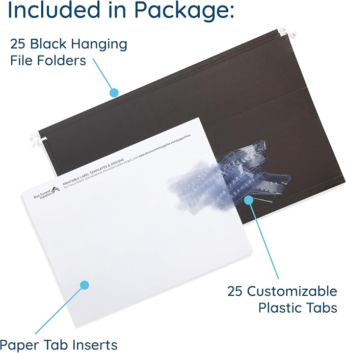 25 Blue Summit Supplies Legal Size Hanging File Folders - Image 3