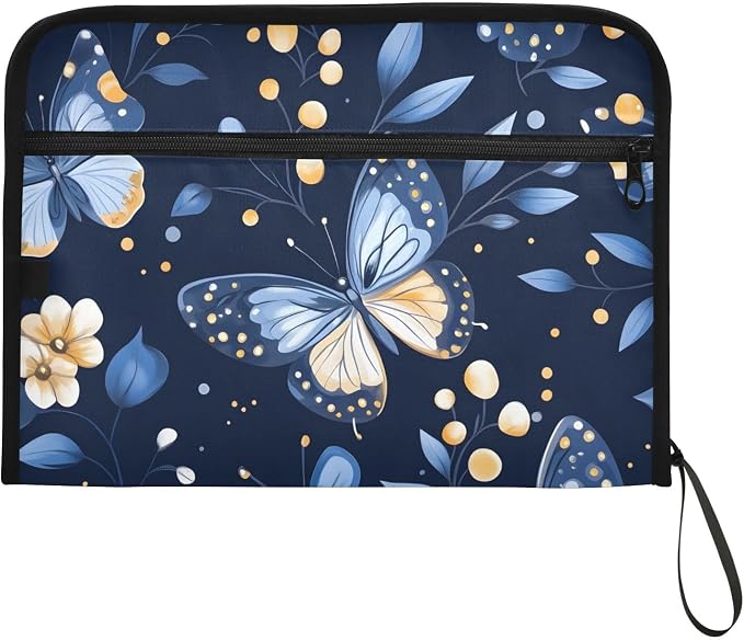 Expanding File Folder Butterfly Butterflies Blue Accordion File Organizer 13 - Image 7