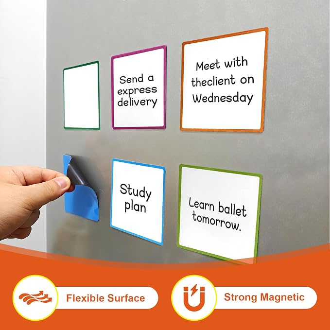18 Packs, Edge Color Magnets Labels, Widely Use to Post Notes - Image 2