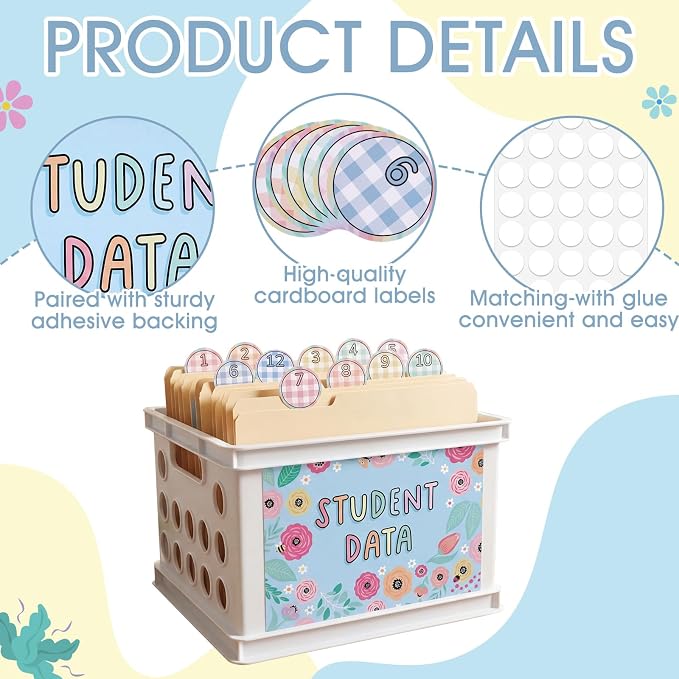 Marspark 10 Set Classroom Organization Folder Labels - Image 3