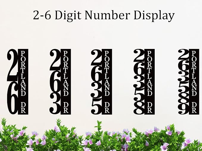Custom Metal House Number Sign, Personalized House Number Sign, Vertical - Image 2