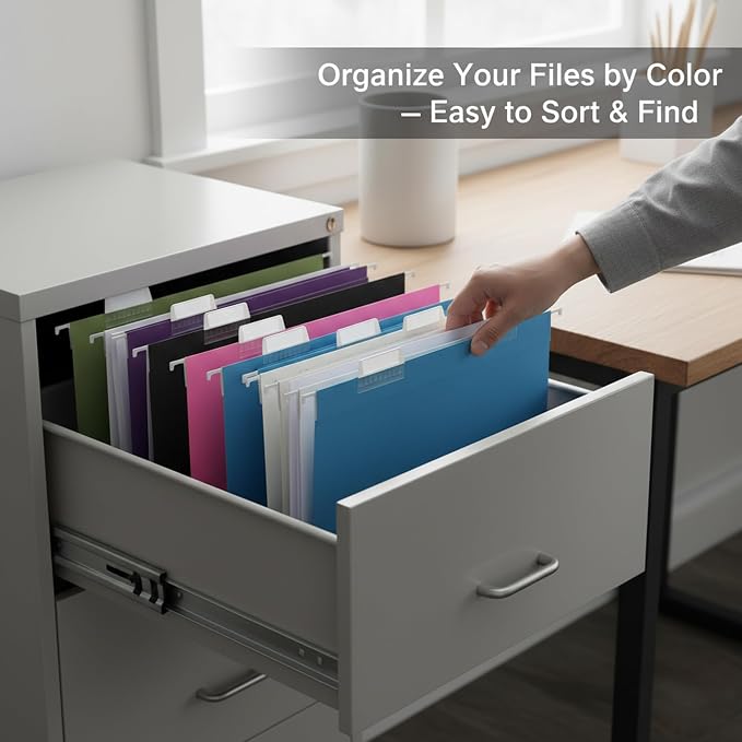 50 Packs Hanging File Folders, Decorative, Desk and Cabinet Use - Image 4