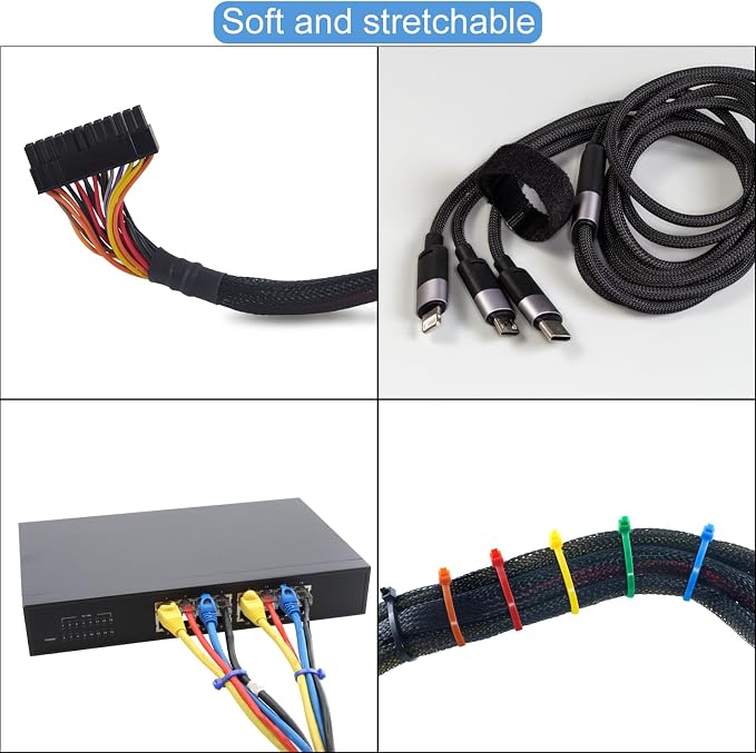 100ft PET Expandable Wire Loom 1/2 Inch, PET Braided Wire Sleeving Cable - Image 6
