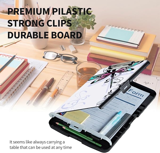 Clipboard with Storage High Capacity Plastic Nursing Clipboards with Pen Holder - Image 6