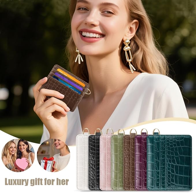 Slim Credit Card Holder Crocodile Wallet Women Thin Alligator Wallets RFID - Image 7