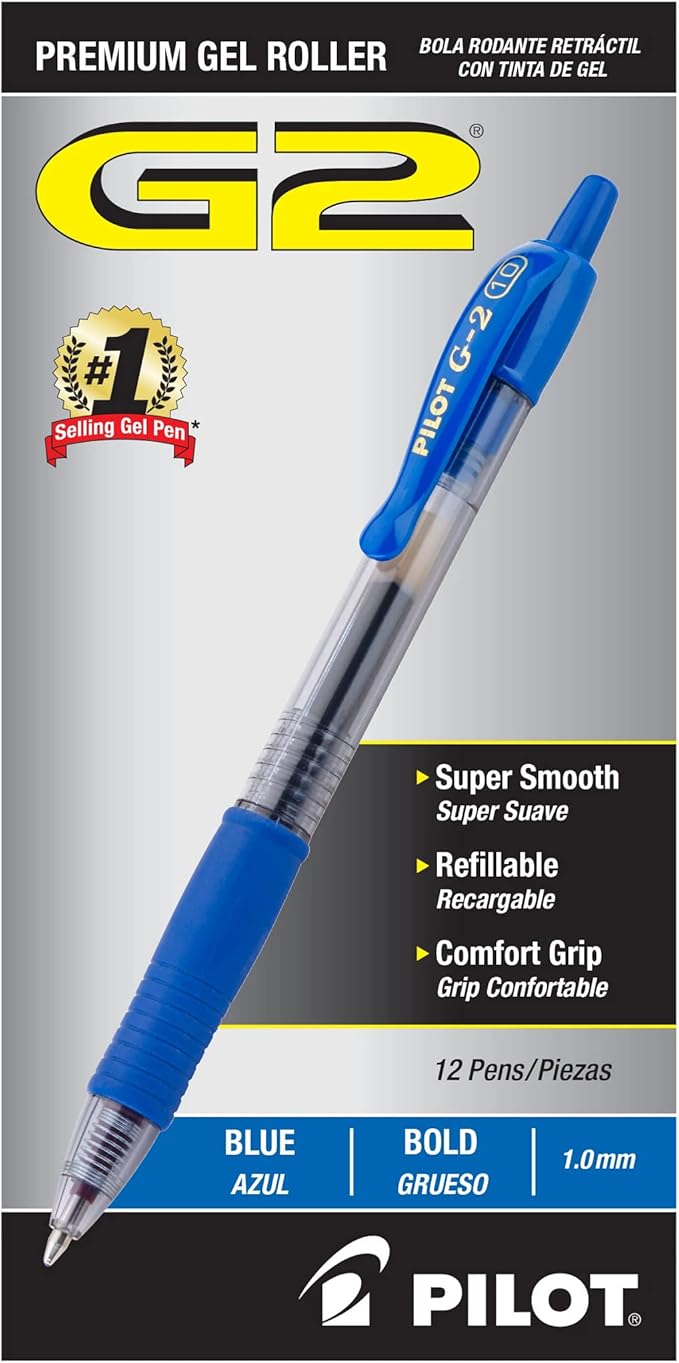 Pilot G2 Premium Gel Roller Pens, Bold Point 1 mm, Journaling, and Office by PilotCorporationofAmerica