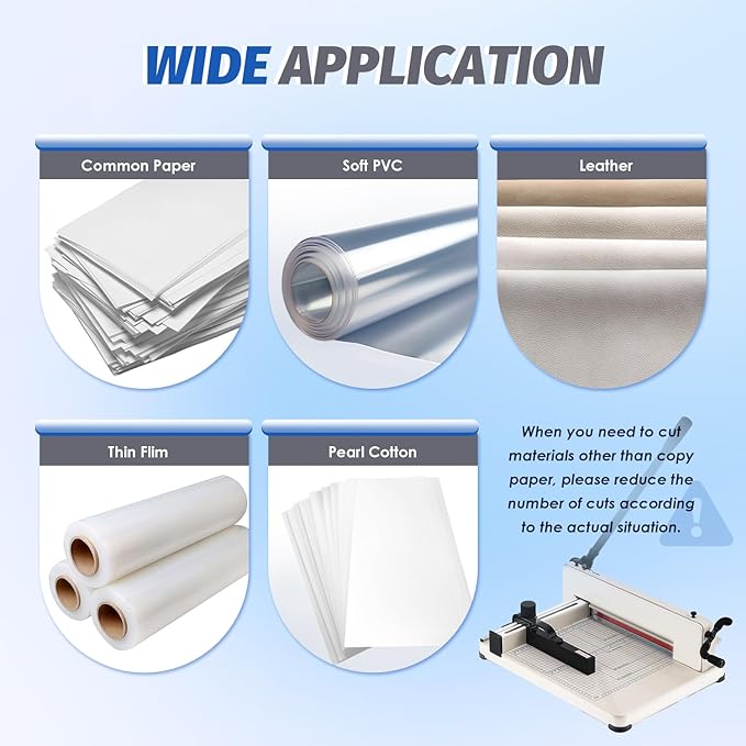 Heavy Duty A4 Paper Cutter 400 Sheet Thickness Cutting Capacity, 12 Inch Stack Guillotine Paper Cutter with 1 Replacement Blade, Stack Trimmer Suitable for Paper Leather Cardboard Nonwoven-DeskLoop Office