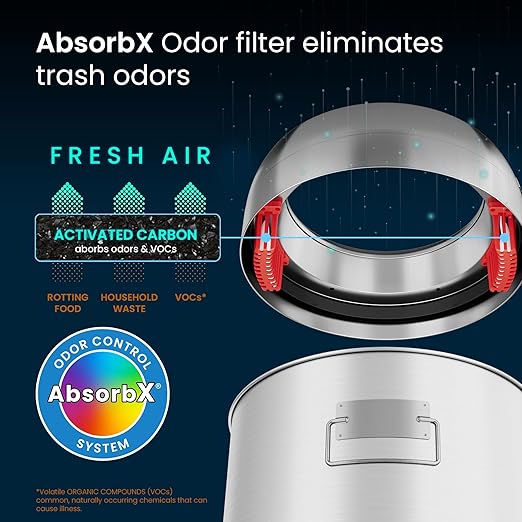iTouchless 13 Gallon Dual-Deodorizer Trash Can and Recycle Bin Stainless Steel Commercial Grade, Large 10 Inch, Home, Restaurant, Restroom, Office, Open Top, Round-DeskLoop Office