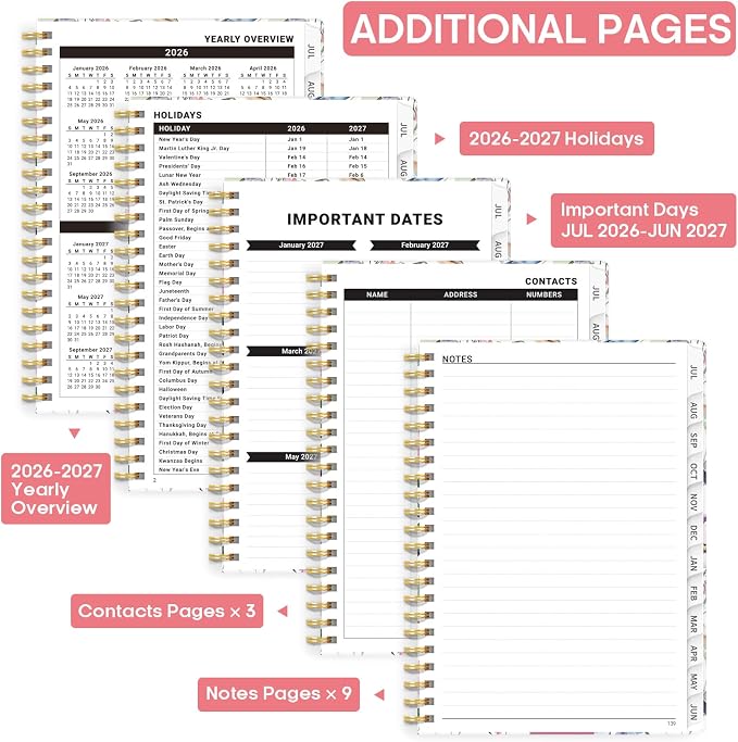 Academic Planner 2026-2027, Weekly and Monthly Calendar Book, July 2026 – June - Image 4