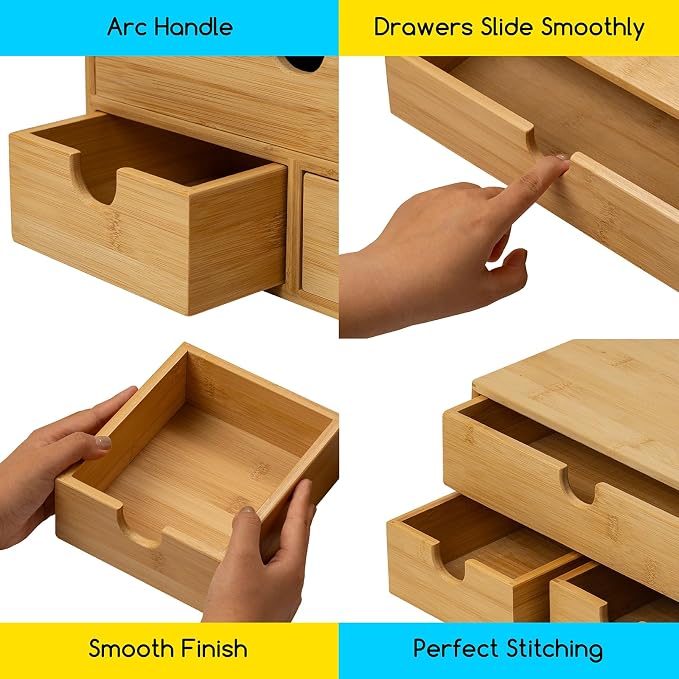 MEEDEN Bamboo Desk Organizer - Image 4