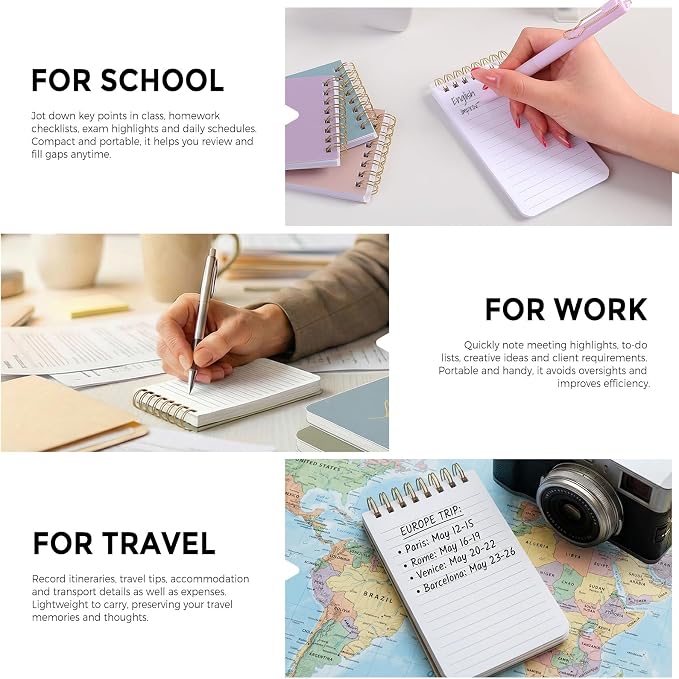 SKYDUE Pocket Notepads with Aesthetic Covers, Small Notebooks, Mini Spiral - Image 6