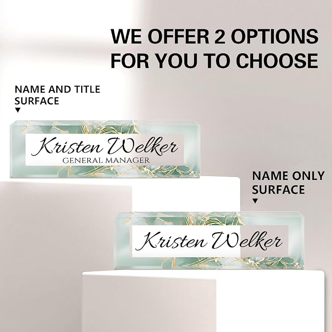Name Plate for Desk, Desk Name Plate Personalized, Office Decor for Women Men - Image 2