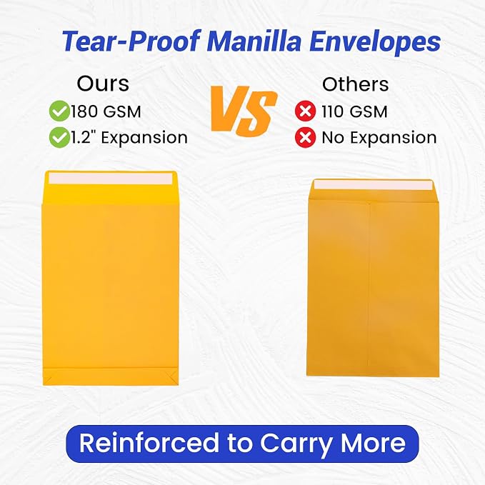 Expanding 9x12 Manilla Envelopes Self Seal 25 Pack, Goefun Large Yellow Catalog - Image 4