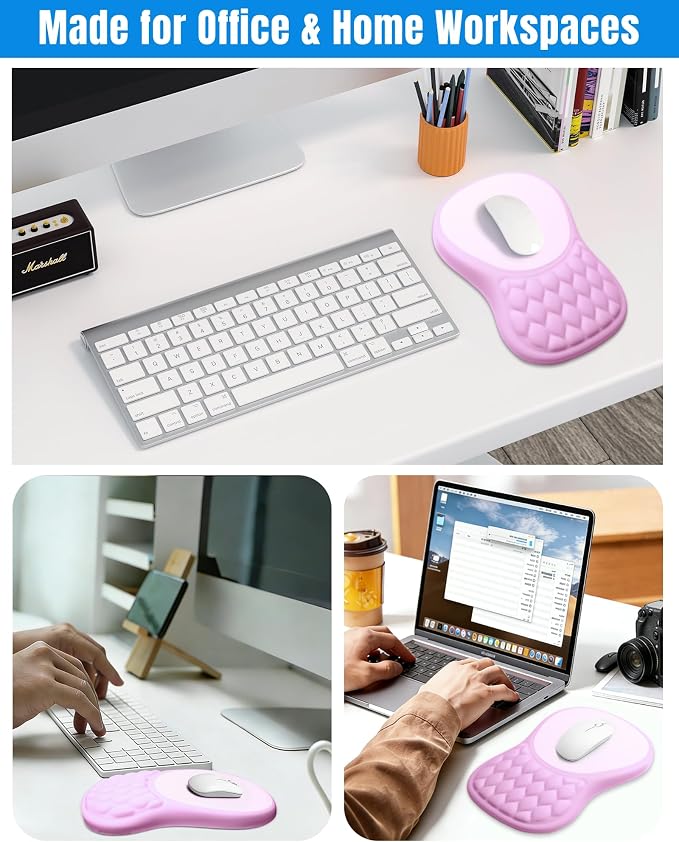 Ergonomic Mouse Pad with Wrist Rest, Slope Design Memory Foam Support, Smooth - Image 6