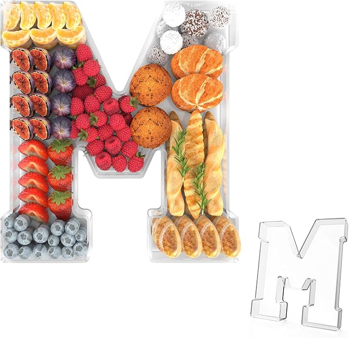 11" Acrylic Letter Charcuterie Tray, Charcuterie Letters Fillable Box by Tdsuco