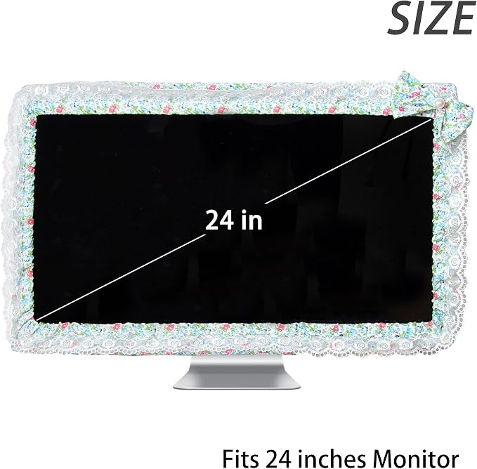 Kingshion 24-inch Cute Lace Fabric Monitor Cover - Image 2