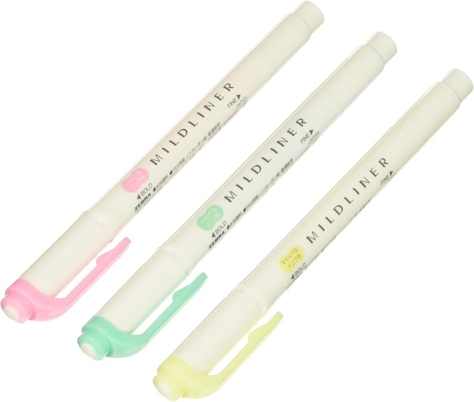 Zebra Highlighter Mild Liner, 3 Color Set by ZEBRA