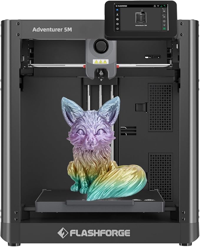 FLASHFORGE Adventurer 5M 3D Printer,600mm/s Max High-Speed FDM 3D Printers with Fully Auto Leveling, 280°C Direct Extruder with Quick Detachable Nozzle, Effective Cooling, Core XY Structure-DeskLoop Office