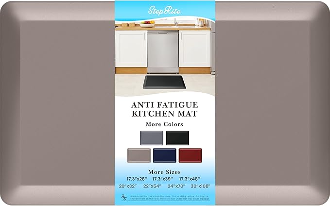 4/5 Inch Thick Kitchen Mats for Floor, StepRite Kitchen Rug for Standing Desk, Non-Slip, Thicker, Stain Resistant, Waterproof, Comfort Anti Fatigue Floor Mat for Home, Kitchen, Office - Khaki,32*20''-DeskLoop Office