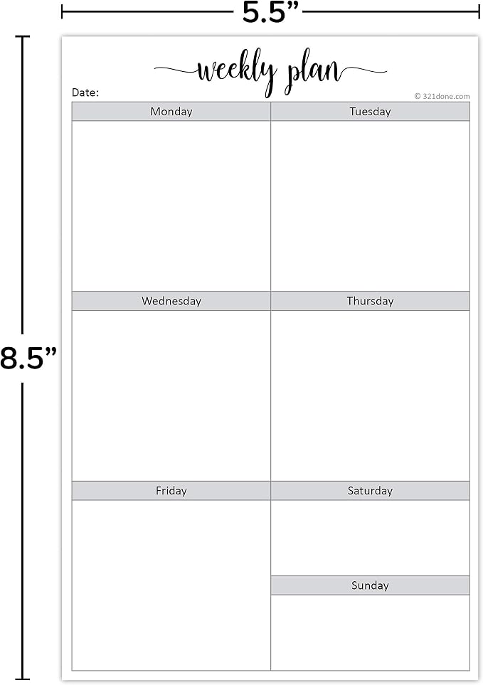 321Done Blank Week Planning Pad - Image 2