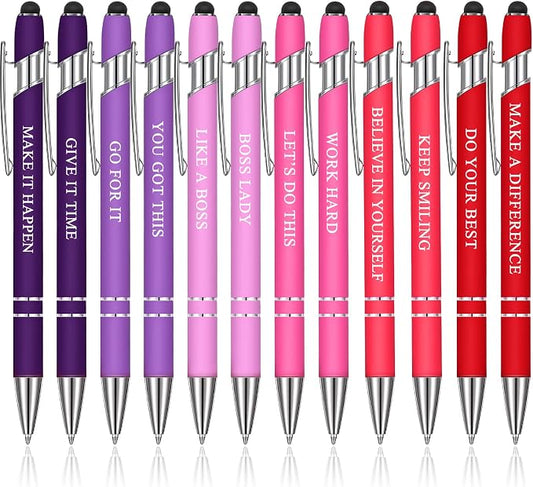 Zonon 12 Pcs Inspirational Pens Bulk Funny Ballpoint Pen by Zonon