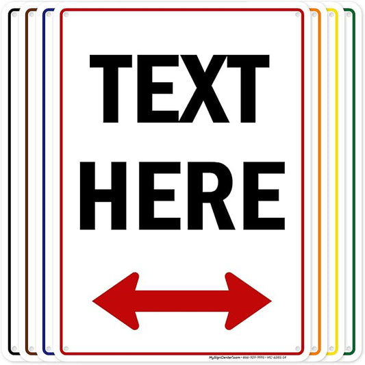Custom Arrow, Custom Directional Sign, Two Way Arrow, 10x14 Inches, 55 mil by MySignCenter