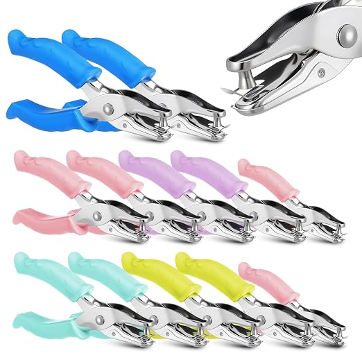 LMENGJ 12 Pcs Single Hole Punch Handheld 1/4 Inch Hole Paper Punch by Unknown