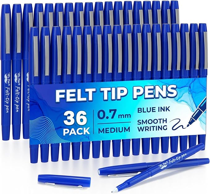 Mr. Pen- Felt Tip Pens, 36 Pack, 0.7 mm, Fast Dry | No Smear, Planner Markers by MrPen