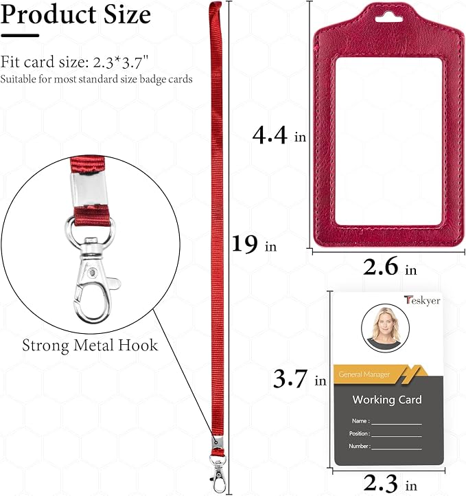 Teskyer 2 Pack Double Sided Clear Badge Holder - Image 3