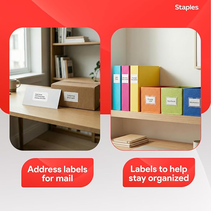 Staples 1" x 2-5/8" Address Labels, 500 Labels - Image 5