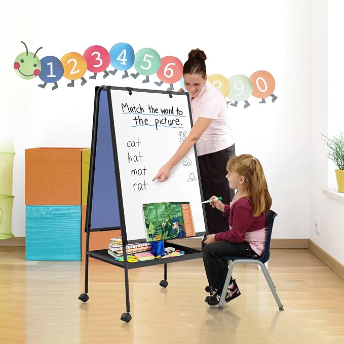 MAKELLO Rolling Whiteboard on Wheels 36x24 in, Double Sided Mobile White Board - Image 7