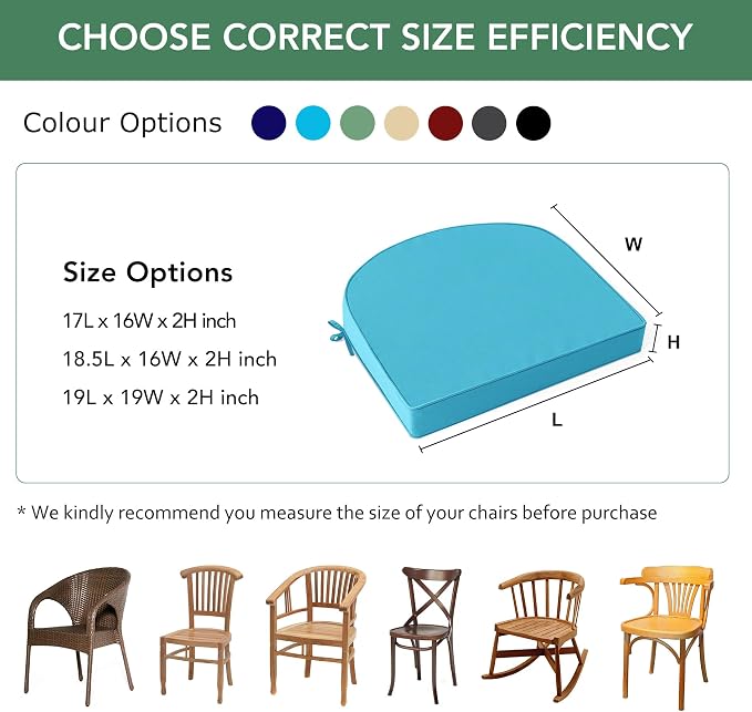 Outdoor Chair Cushions Set of 4: Waterproof & Fade Resistant Patio Furniture - Image 6