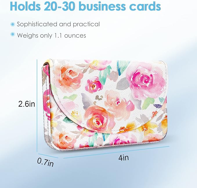 Business Card Holder，PU Leather Business Card Case Color Printing Pattern Card - Image 2