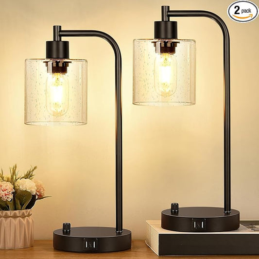 Lynnoland Set of 2 Industrial Table Lamps by BringBrightnesstoYourLife